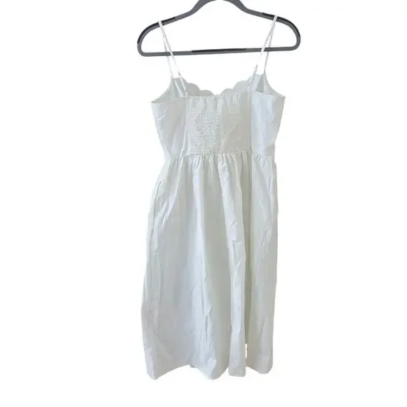 J. Crew Factory Scallop-Trim Button-Front Midi Dress Size 4 NWT - Picture 3 of 8